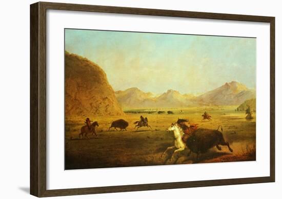 Buffalo Hunt-Alfred J. Miller-Framed Art Print