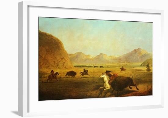 Buffalo Hunt-Alfred J. Miller-Framed Art Print