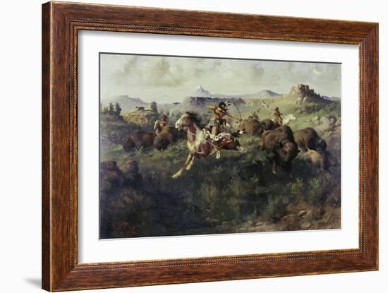 Buffalo Hunt-Edgar Samuel Paxson-Framed Giclee Print