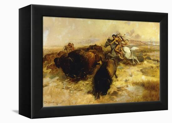 Buffalo Hunt-Charles Marion Russell-Framed Premier Image Canvas