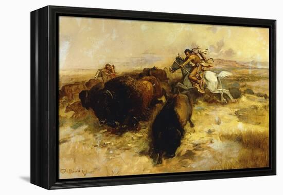 Buffalo Hunt-Charles Marion Russell-Framed Premier Image Canvas