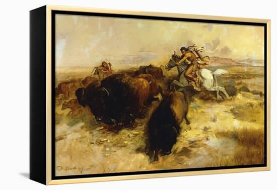 Buffalo Hunt-Charles Marion Russell-Framed Premier Image Canvas