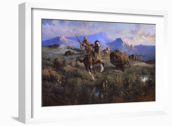 Buffalo Hunt-Edgar Samuel Paxson-Framed Giclee Print