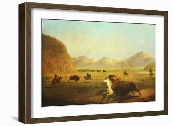 Buffalo Hunt-Alfred Jacob Miller-Framed Art Print