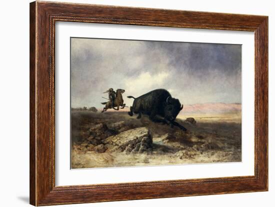 Buffalo Hunt-Astley David Middleton Cooper-Framed Giclee Print