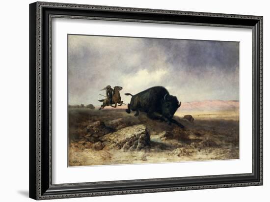 Buffalo Hunt-Astley David Middleton Cooper-Framed Giclee Print