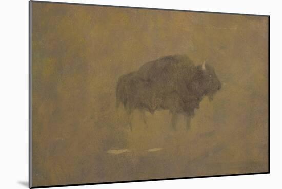 Buffalo in a Sandstorm (Oil on Paper Mounted on Board)-Albert Bierstadt-Mounted Giclee Print
