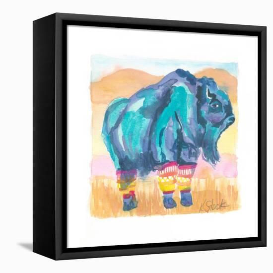 Buffalo In Legwarmers-Kerstin Stock-Framed Stretched Canvas