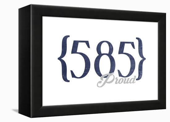 Buffalo, New York - 585 Area Code (Blue)-Lantern Press-Framed Stretched Canvas