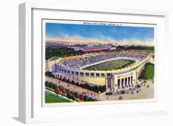 Buffalo, New York - Buffalo Civic Stadium View-Lantern Press-Framed Art Print