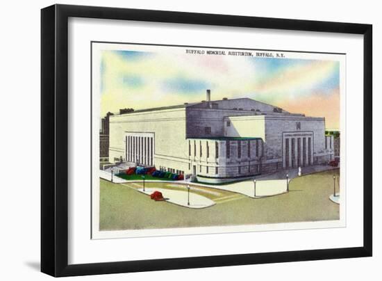 Buffalo, New York - Exterior View of the Buffalo Memorial Auditorium-Lantern Press-Framed Art Print