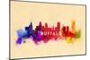 Buffalo, New York - Skyline Abstract-Lantern Press-Mounted Art Print