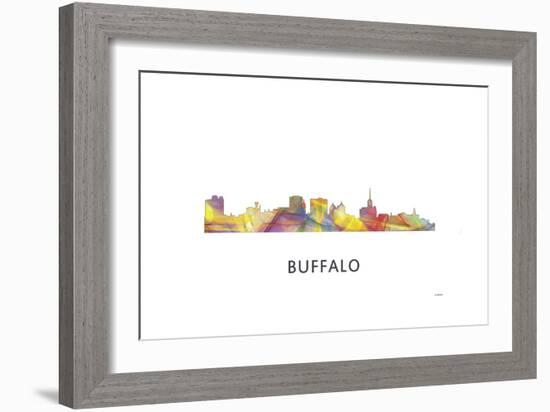 Buffalo New York Skyline-Marlene Watson-Framed Giclee Print