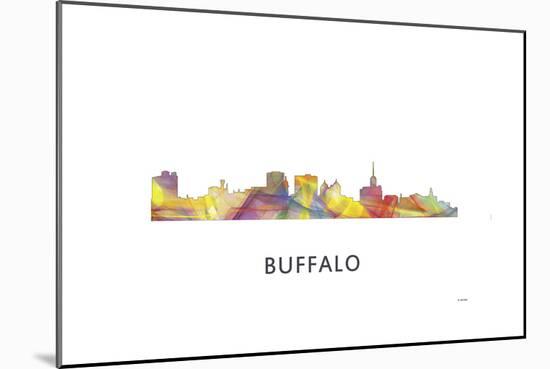 Buffalo New York Skyline-Marlene Watson-Mounted Giclee Print