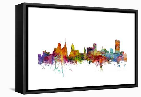 Buffalo New York Skyline-Michael Tompsett-Framed Stretched Canvas