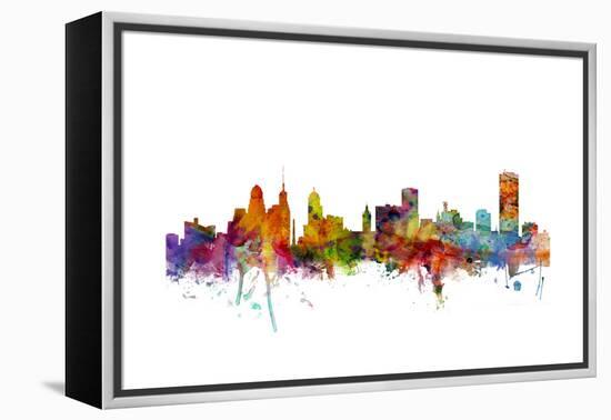 Buffalo New York Skyline-Michael Tompsett-Framed Stretched Canvas