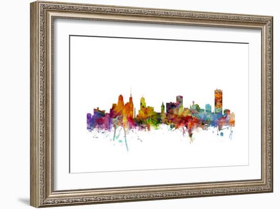 Buffalo New York Skyline-Michael Tompsett-Framed Premium Giclee Print