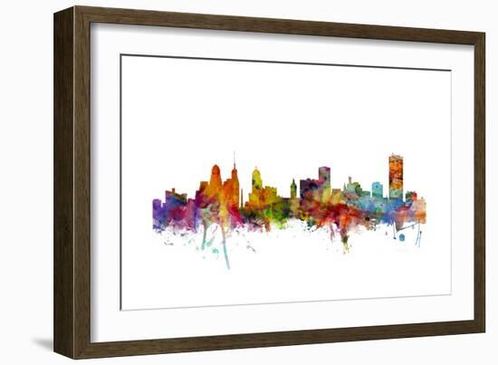 Buffalo New York Skyline-Michael Tompsett-Framed Premium Giclee Print