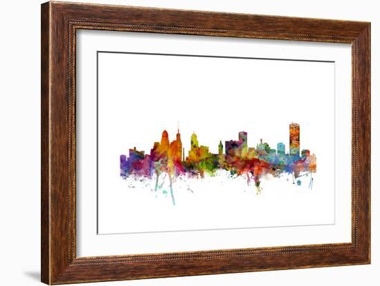 Buffalo New York Skyline-Michael Tompsett-Framed Premium Giclee Print