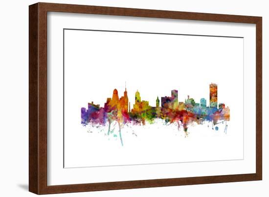 Buffalo New York Skyline-Michael Tompsett-Framed Art Print