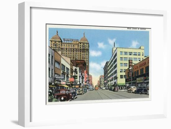 Buffalo, New York, View Down Main Street-Lantern Press-Framed Art Print