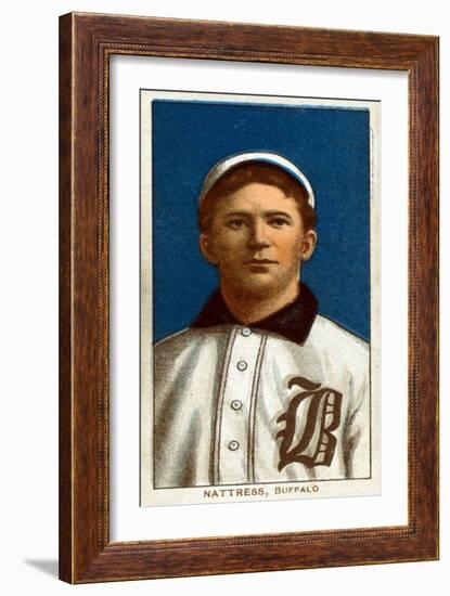 Buffalo, NY, Buffalo Minor League, Billy Nattress, Baseball Card-Lantern Press-Framed Art Print