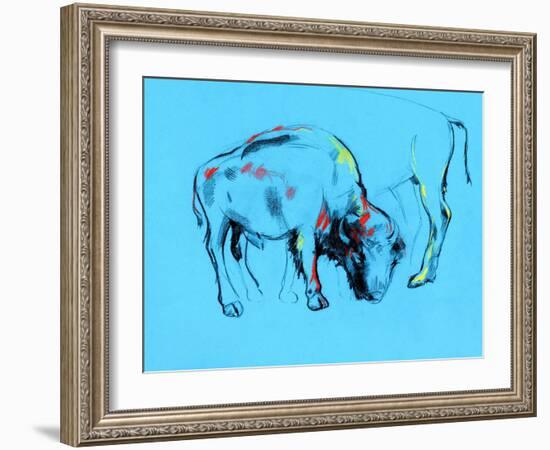 Buffalo Painting-Boyan Dimitrov-Framed Art Print