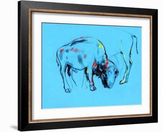 Buffalo Painting-Boyan Dimitrov-Framed Art Print