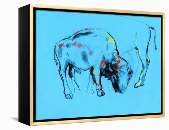 Buffalo Painting-Boyan Dimitrov-Framed Stretched Canvas