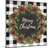 Buffalo Plaid Christmas Wreath-Lanie Loreth-Mounted Art Print