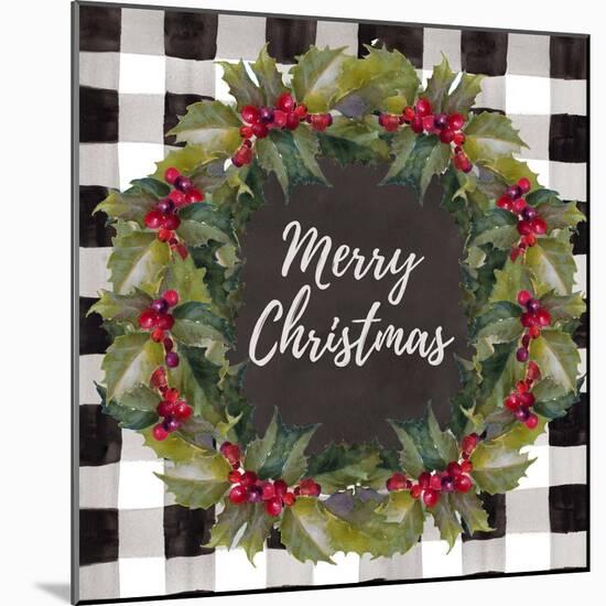 Buffalo Plaid Christmas Wreath-Lanie Loreth-Mounted Art Print