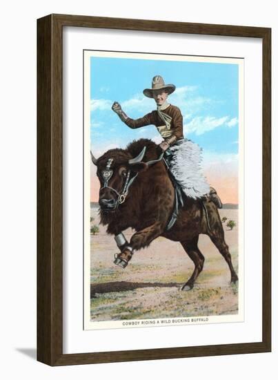 Buffalo Rider-null-Framed Art Print