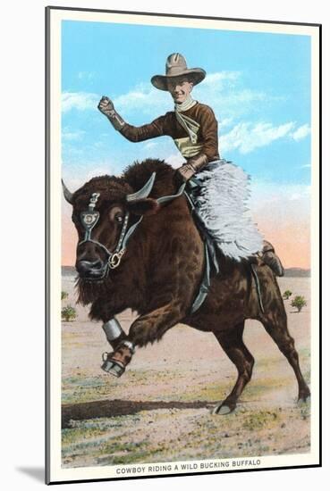 Buffalo Rider-null-Mounted Art Print