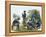 Buffalo Soldiers around a Campfire, 1880s-null-Framed Premier Image Canvas