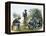 Buffalo Soldiers around a Campfire, 1880s-null-Framed Premier Image Canvas