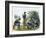 Buffalo Soldiers around a Campfire, 1880s-null-Framed Giclee Print