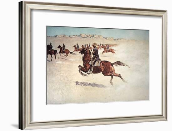 Buffalo Soldiers in Pursuit-Frederic Sackrider Remington-Framed Giclee Print