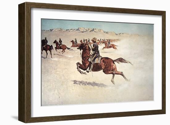 Buffalo Soldiers in Pursuit-Frederic Sackrider Remington-Framed Giclee Print