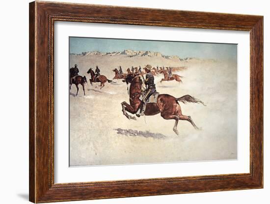 Buffalo Soldiers in Pursuit-Frederic Sackrider Remington-Framed Giclee Print