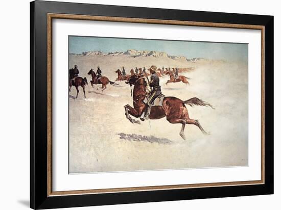 Buffalo Soldiers in Pursuit-Frederic Sackrider Remington-Framed Giclee Print