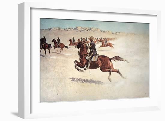 Buffalo Soldiers in Pursuit-Frederic Sackrider Remington-Framed Giclee Print