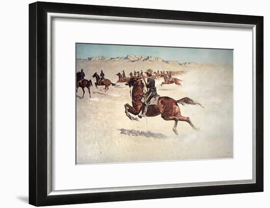 Buffalo Soldiers in Pursuit-Frederic Sackrider Remington-Framed Giclee Print