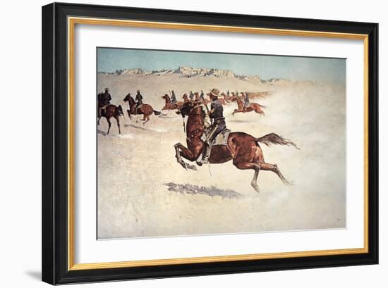 Buffalo Soldiers in Pursuit-Frederic Sackrider Remington-Framed Giclee Print