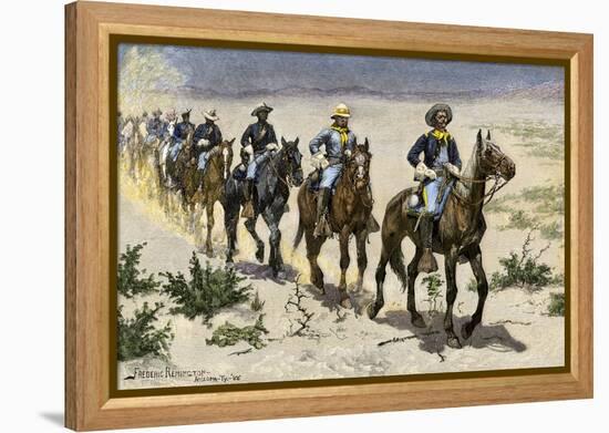 Buffalo Soldiers in the Arizona Desert-null-Framed Premier Image Canvas