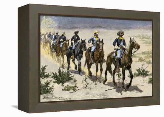 Buffalo Soldiers in the Arizona Desert-null-Framed Premier Image Canvas