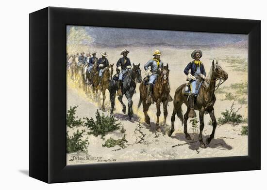 Buffalo Soldiers in the Arizona Desert-null-Framed Premier Image Canvas