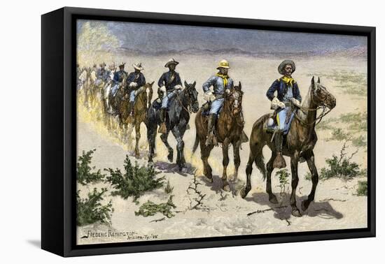 Buffalo Soldiers in the Arizona Desert-null-Framed Premier Image Canvas