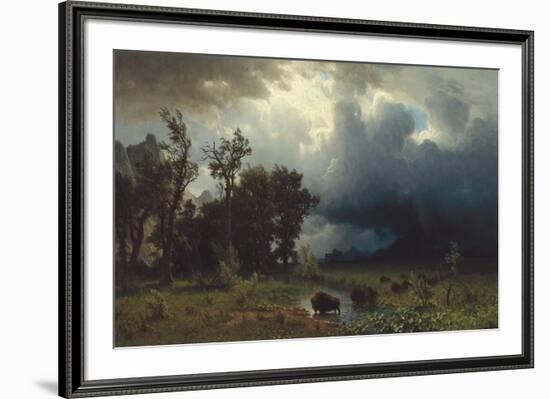 Buffalo Trail: The Impending Storm, 1869-Albert Bierstadt-Framed Giclee Print