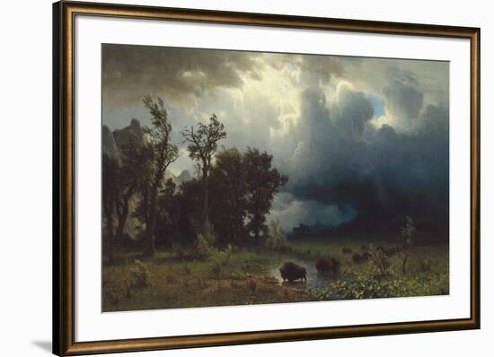 Buffalo Trail: The Impending Storm, 1869-Albert Bierstadt-Framed Giclee Print