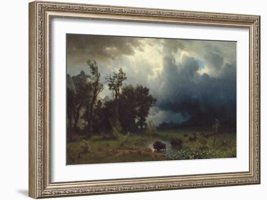 Buffalo Trail: The Impending Storm, 1869-Albert Bierstadt-Framed Giclee Print